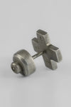 Parts of Four Plus Earring Series Collection Handmade Cross Earrings PS4-1135-11-DA+DIA-0 12mm Dirty Silver+Diamond PPOF23